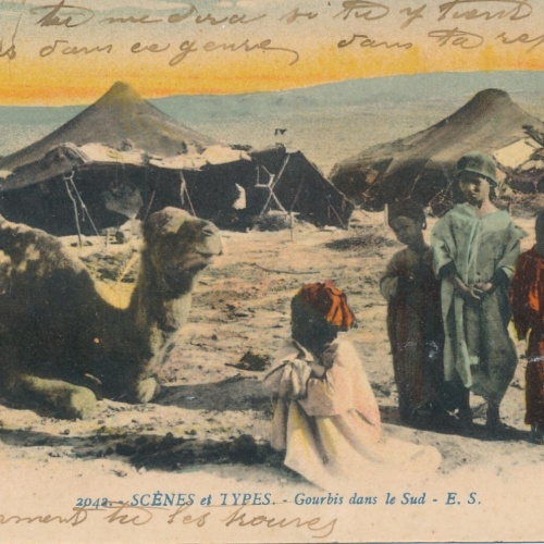 AK, Scenes et Types, Gourbis dans le Sud (S666)