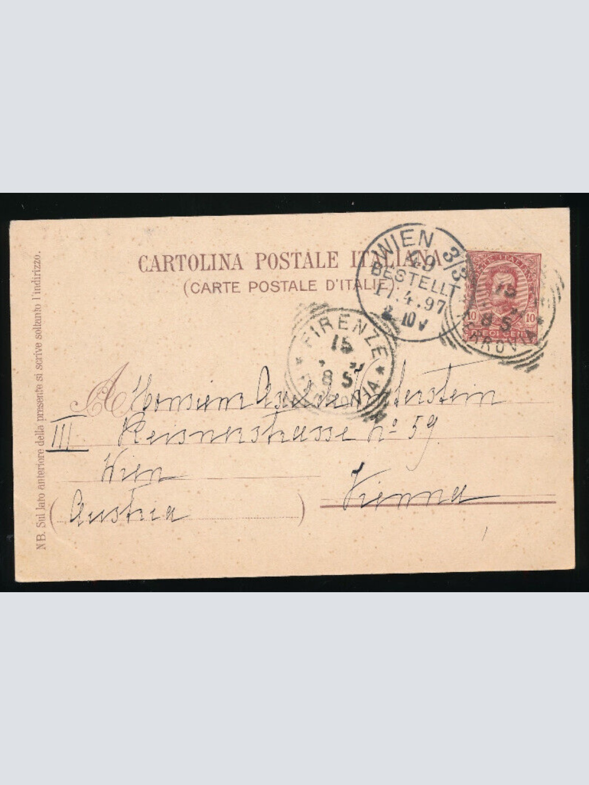 Litho - Karte aus Firenze - Firenz Italien (4935)