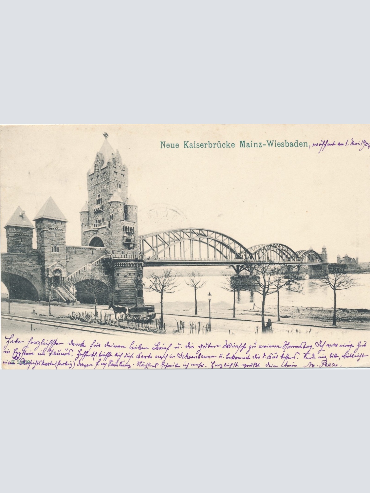 AK, Neue Kaiserbrücke Mainz-Wiesbaden, Rheinland-Pfalz (S1012)