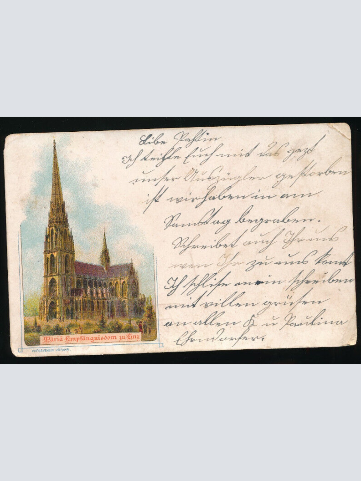 Litho - Karte aus Linz Maria Empfängnisdom Oberösterreich (4942)