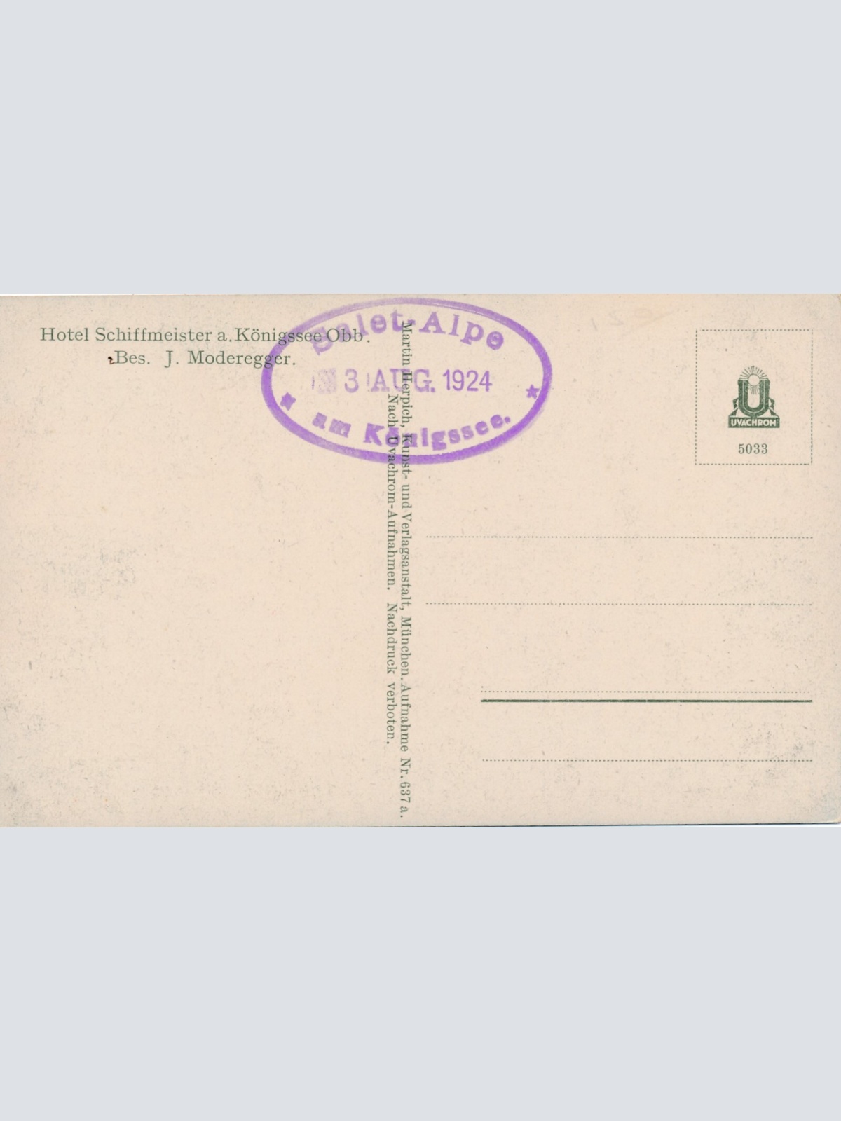 AK, Hotel Schiffmeister am Königssee, Bayern (S984)