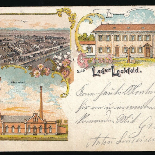Litho - Karte gruss aus Lerchfeld Lager  (4624)