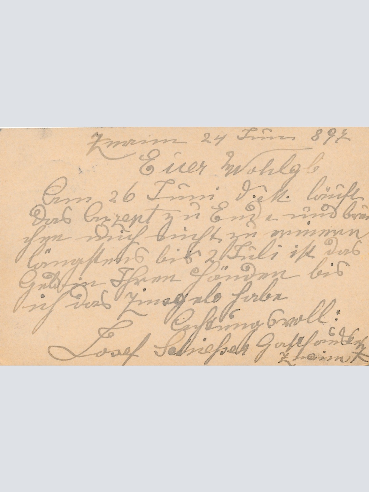 2 Kreuzer Ganzsachen - Karte aus Znaim (16351)