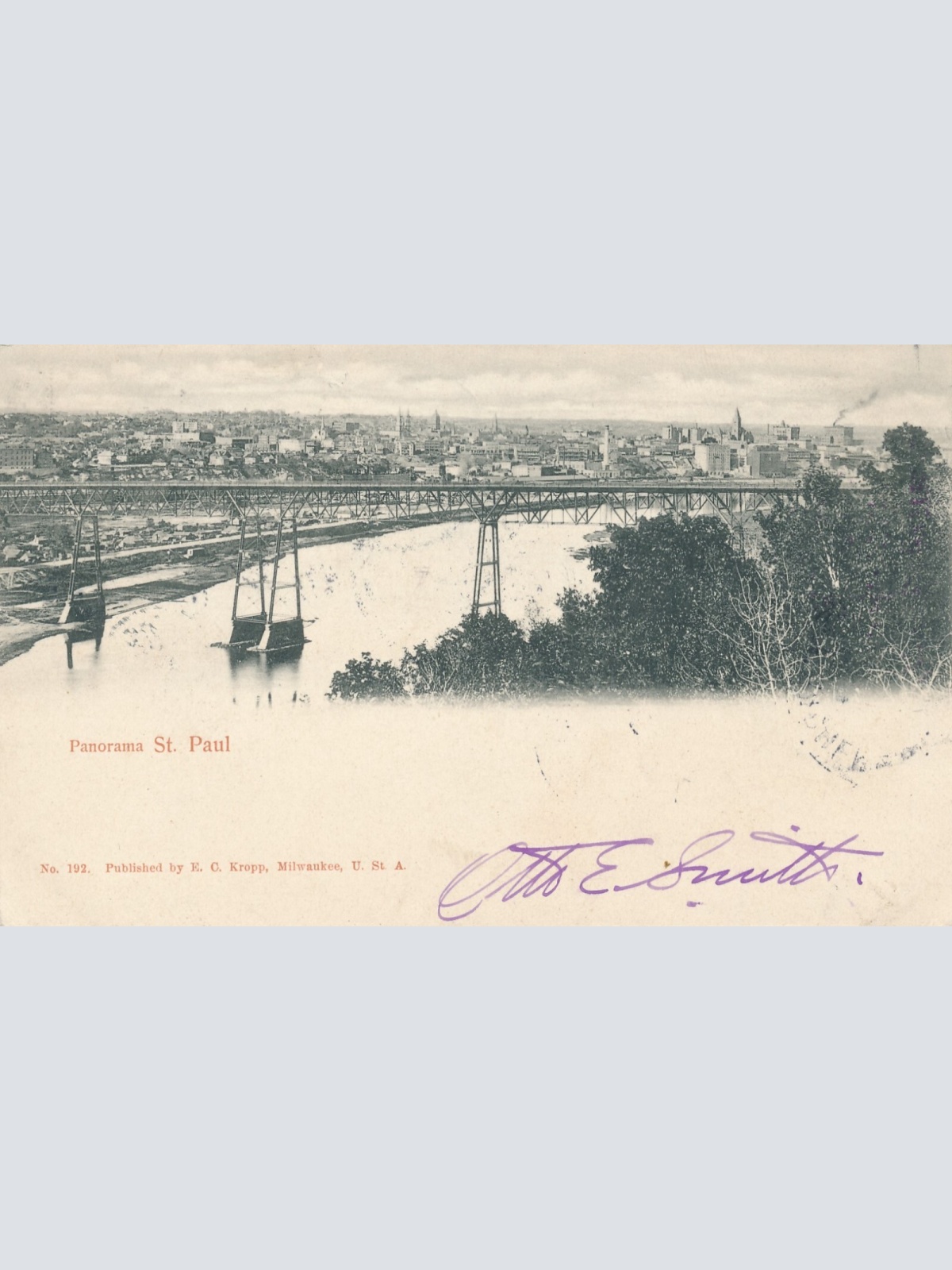 AK, Panorama St. Paul, Brücke, USA (S957)