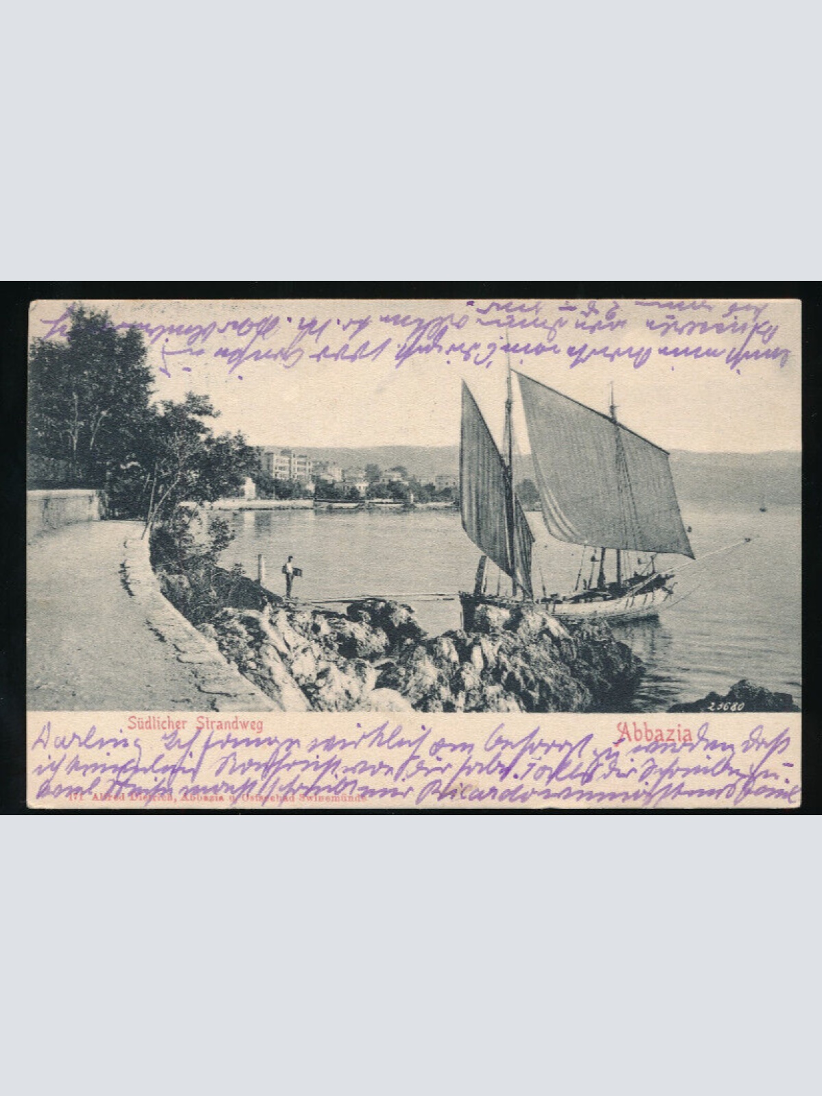 AK aus Abbazia Südlicher Strandweg Kroatien (5145)