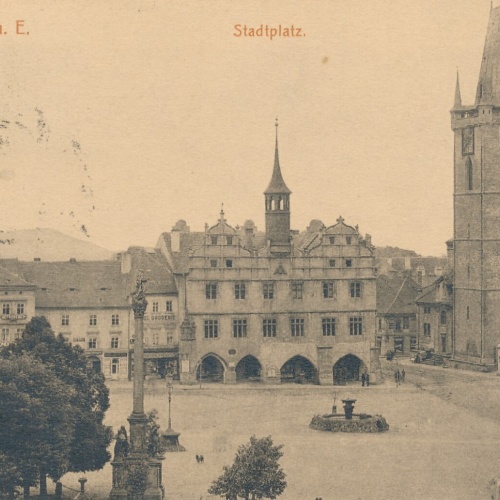 AK, Leitmeritz a. E. Stadtplatz, Tschechien (S1215)