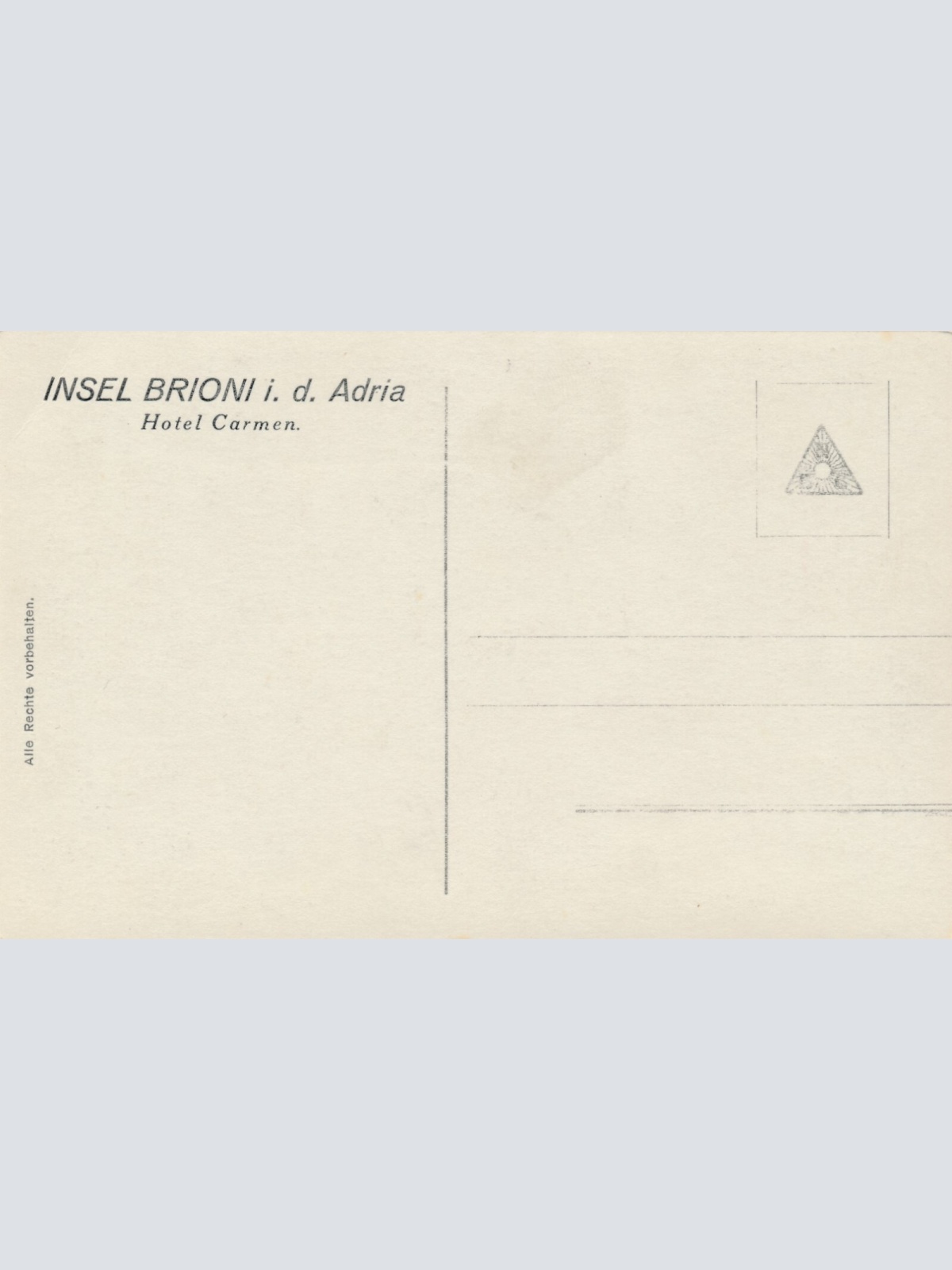 AK, Insel Brioni i. d. Adria, Hotel Carmen, Kroatien (S1219)