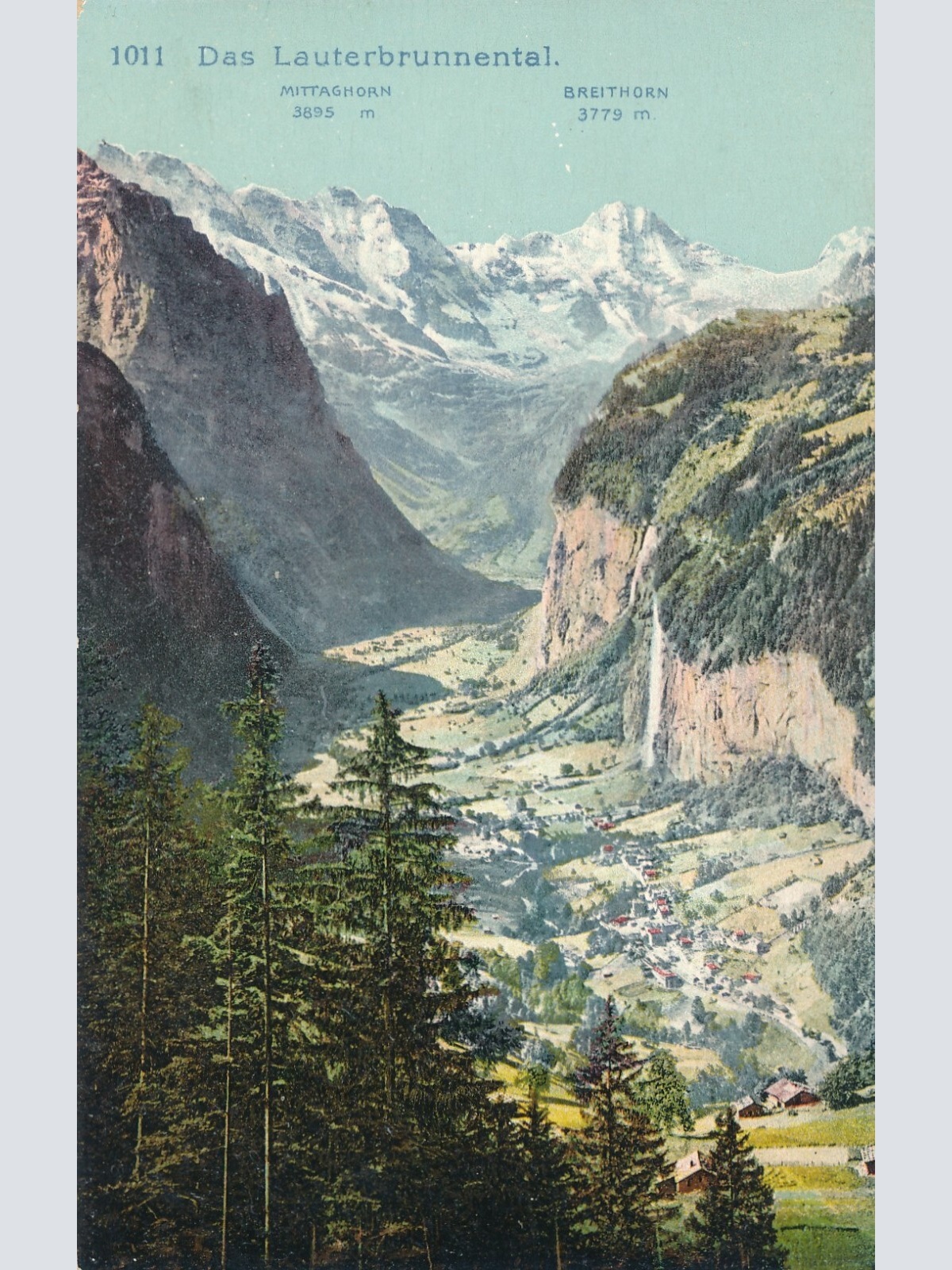 AK, Das Lauterbrunnental, Mittaghorn, Breithorn, Schweiz (S1174)