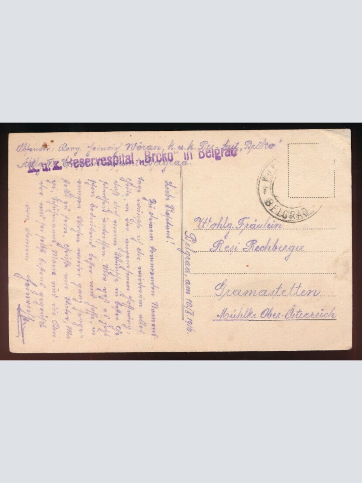 AK aus Belgrad mit Strassenbahn Serbien (5509)