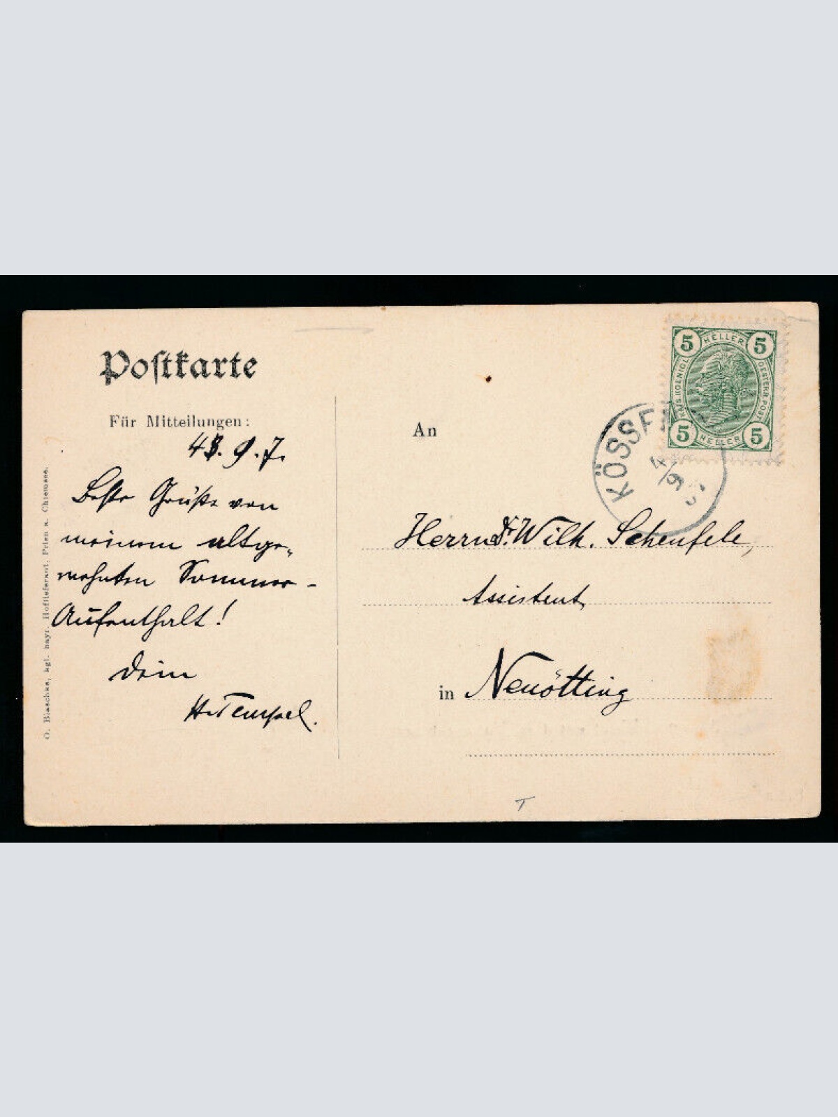 AK aus Kössen mit dem Kaisergebirge Tirol (5365)