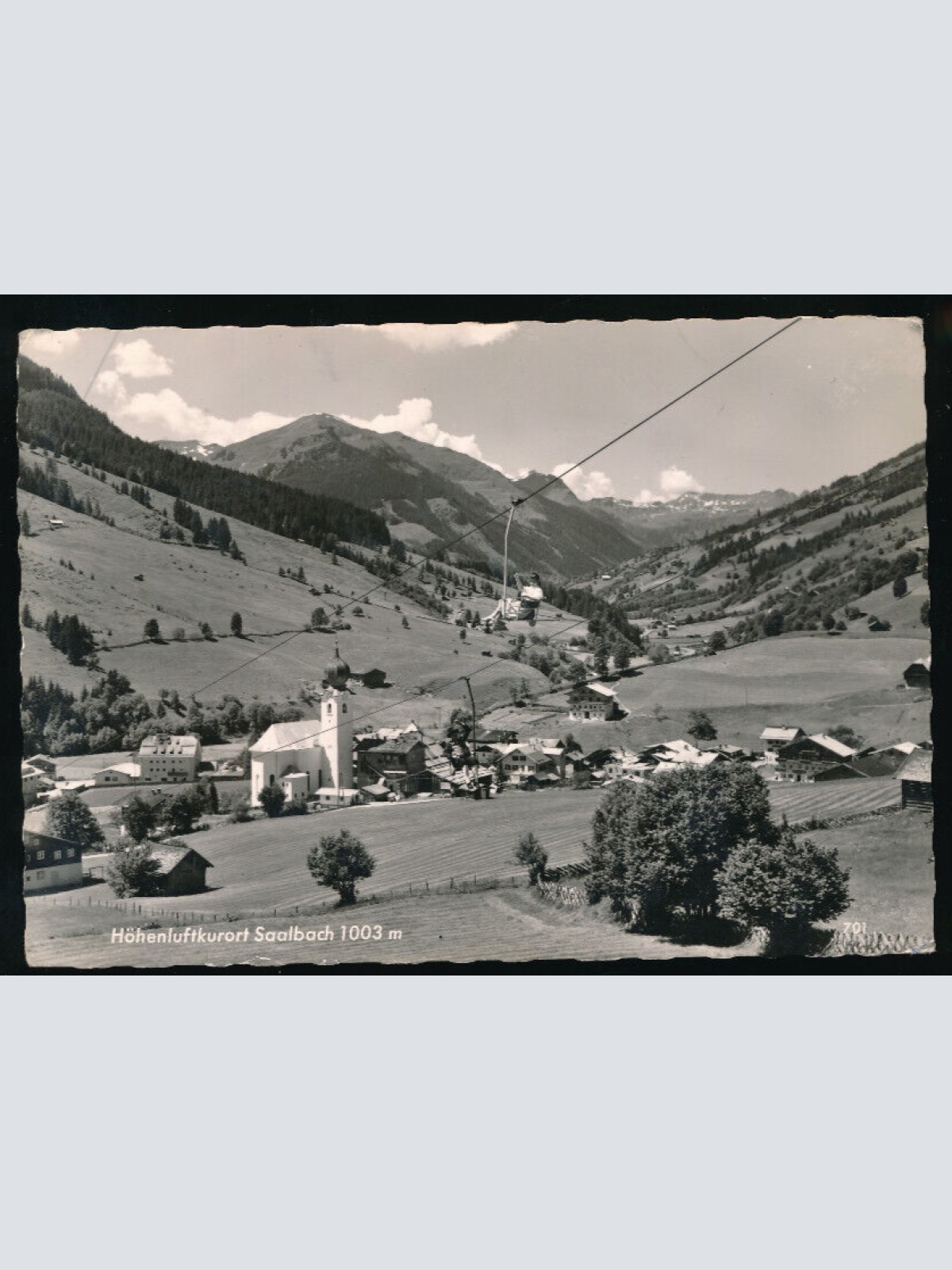 Karte 1961 aus Saalbach nach Erlangen mit 6 Blumenmarken (5379)