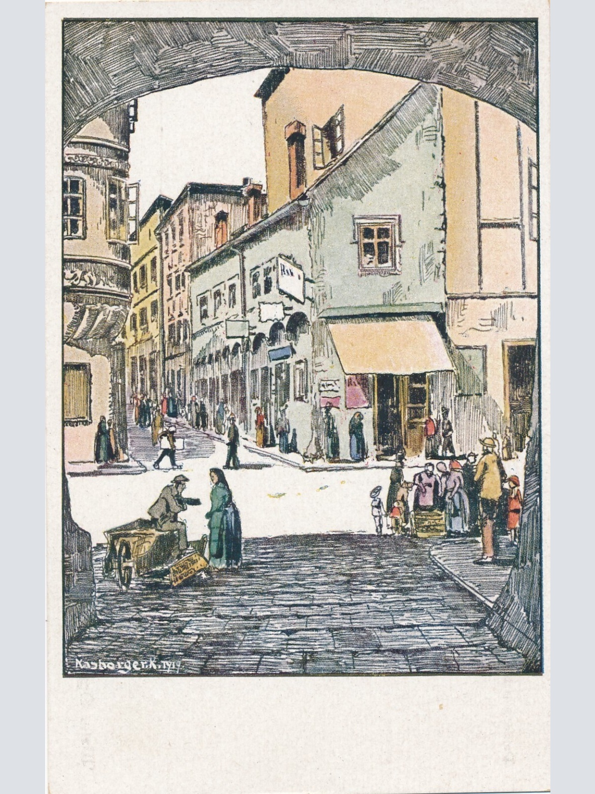 AK, Wels, Schmiedgasse, Oberösterreich (S1093)