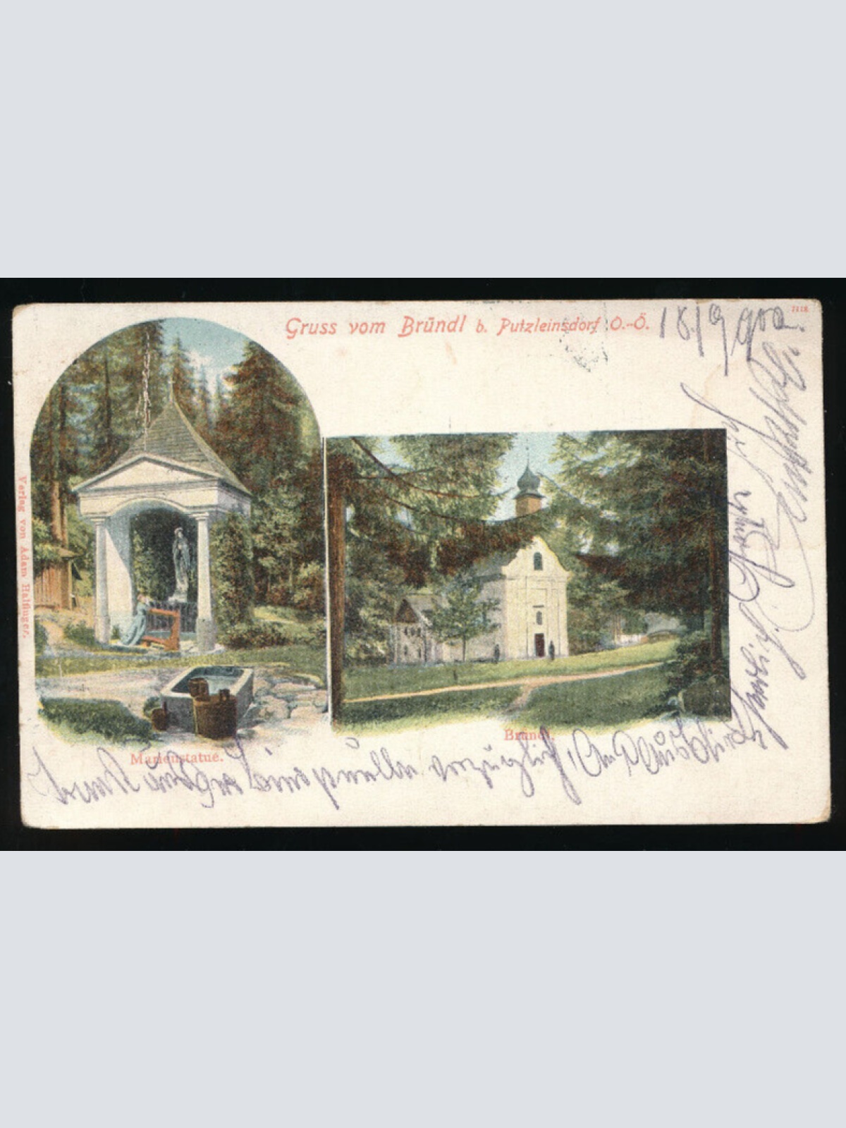 AK gruss vom Bründl bei Putzleinsdorf Oberösterreich (5287)