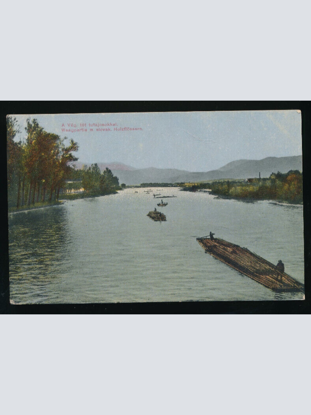 AK Waagpartie m. Slovakischen Holzflössern Tschechoslowakei (5061)