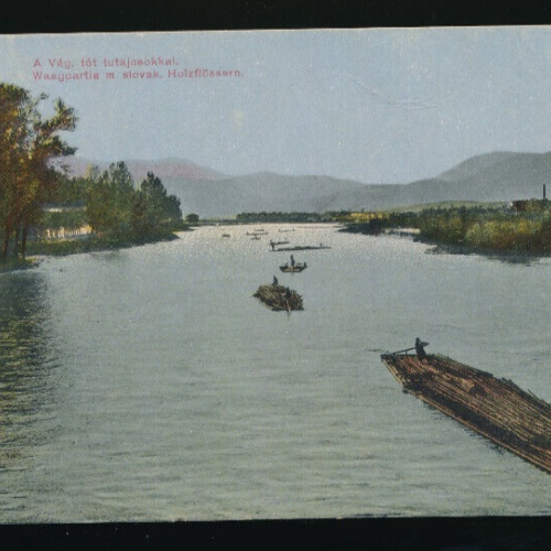 AK Waagpartie m. Slovakischen Holzflössern Tschechoslowakei (5061)