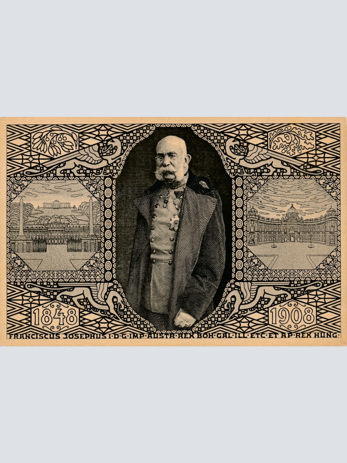 AK, Jubiläumskarte, Kaiser Franz Joseph 1848-1908 mit Sonderstempel Wien (S1369)