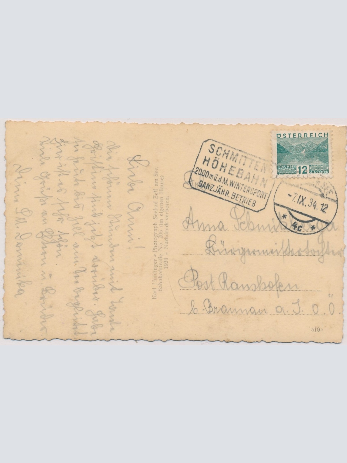 AK, Zell am See gegen das steinere Meer, Salzburg (S1389)