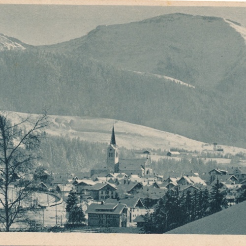 AK, Wintersportplatz Oberstaufen im Allgäu mit Hochgrat (S1494)