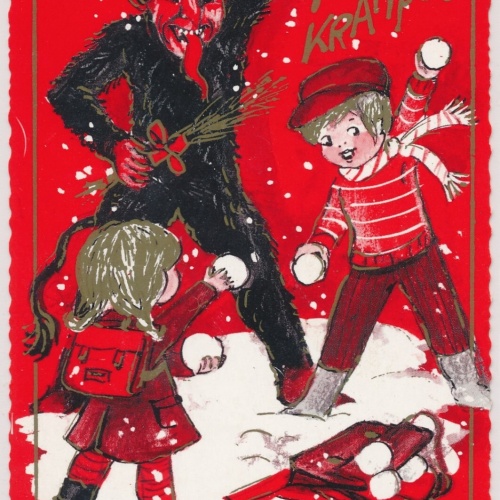 AK, Gruß vom Krampus, Zur Schule kommt ihr stets zu spät (S1509)