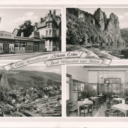 AK, Bad Münster am Stein, Cafe Konditorei Süsse Ecke, Rheinland-Pfalz (S1256)
