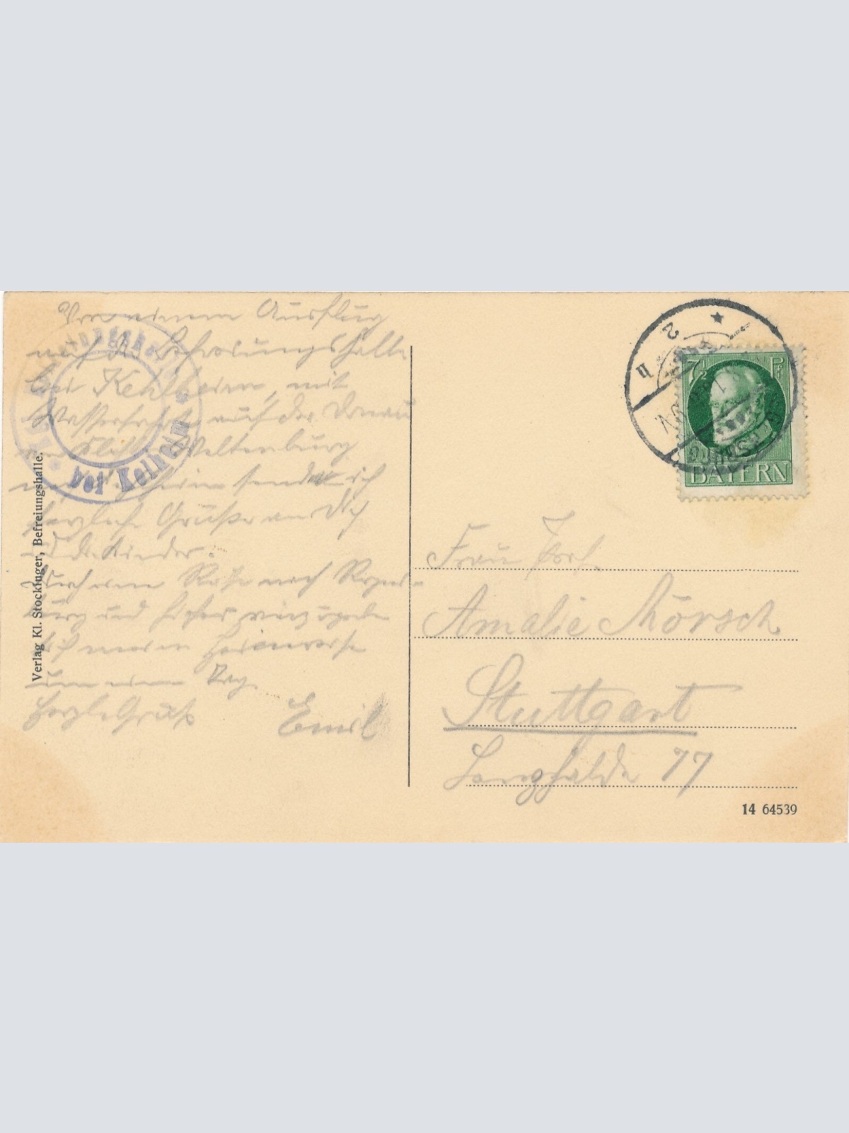 AK, Befreiungshalle und Kelheim, Bayern (S1321)