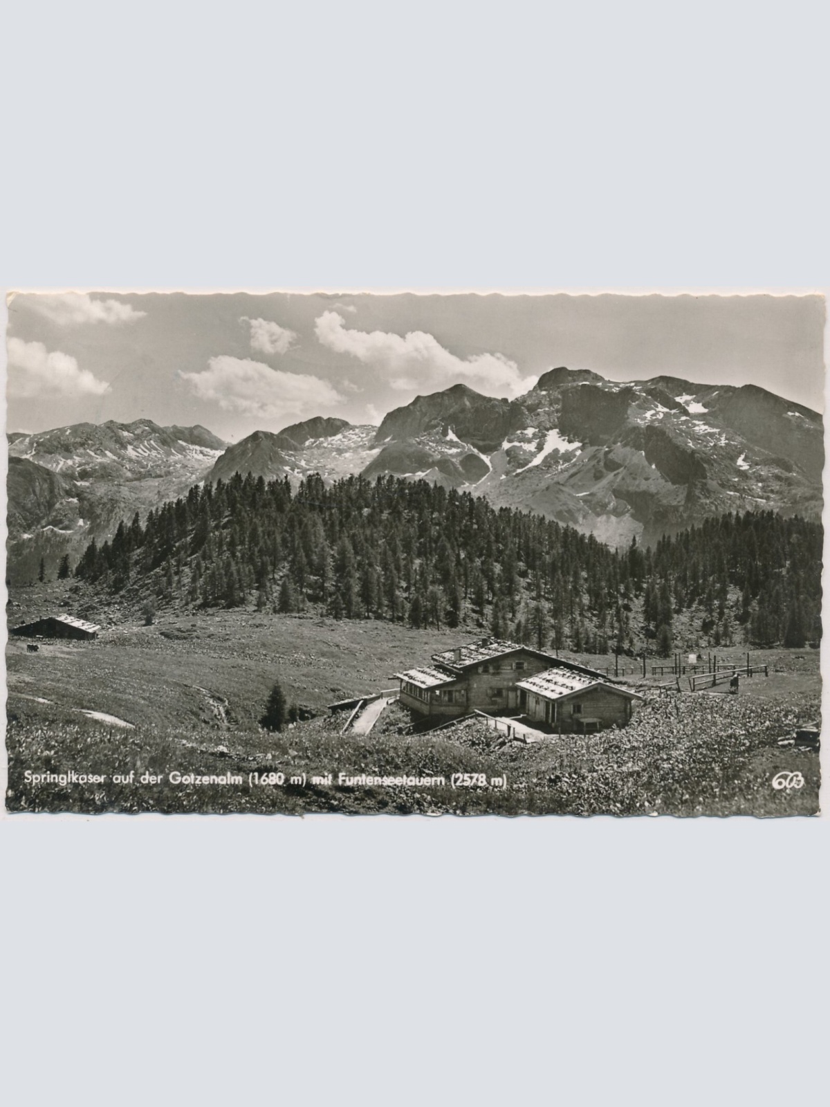 AK, Springlkaser auf der Gotzenalm mit Funtenseetauern, Bayern (S1326)