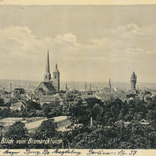 AK, Burg (bei Magdeburg), Blick vom Bismarckturm, Sachsen-Anhalt (S1583)