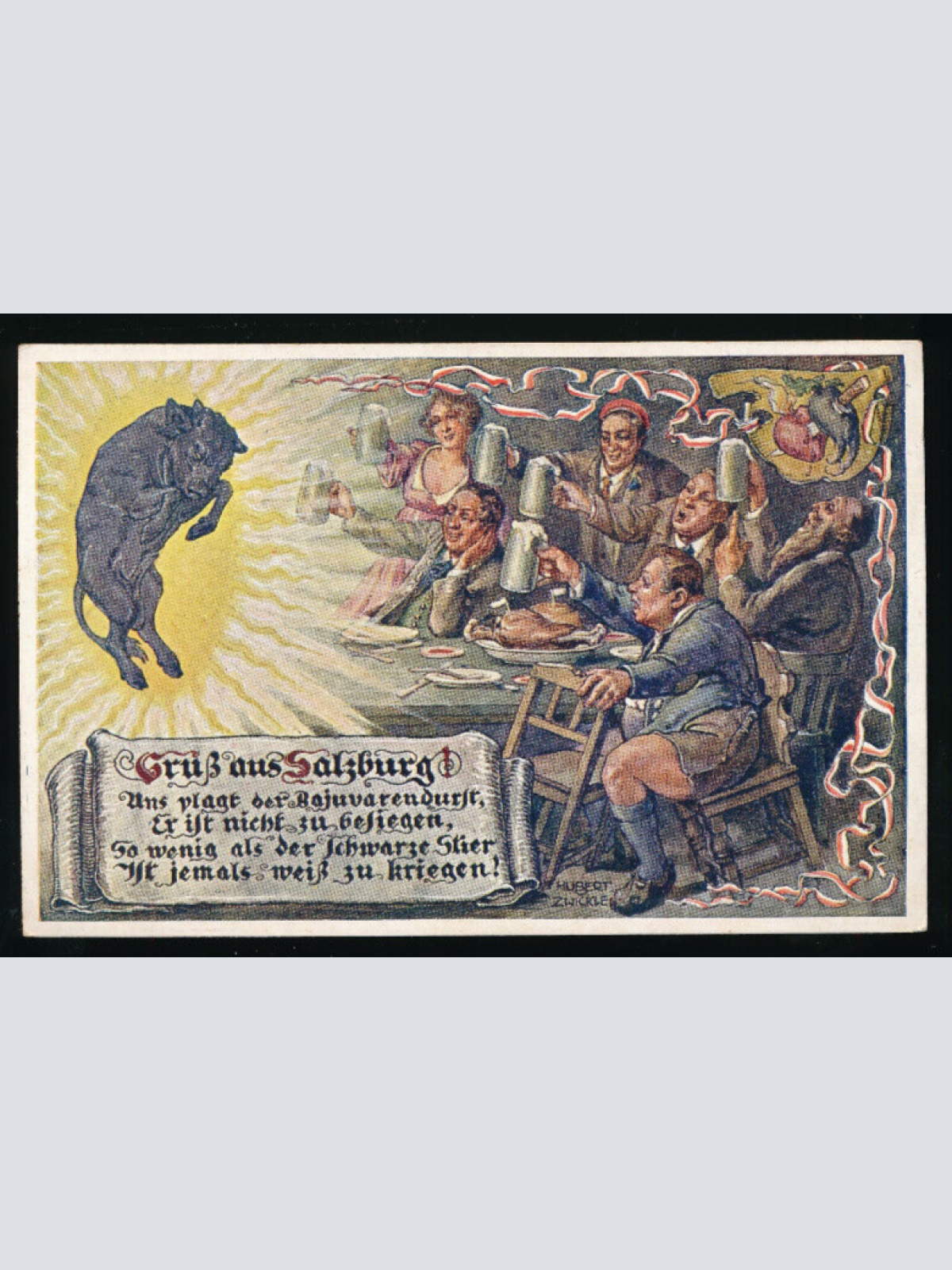 Künstler AK gruss aus Salzburg vom Roberti Stübl (5549)