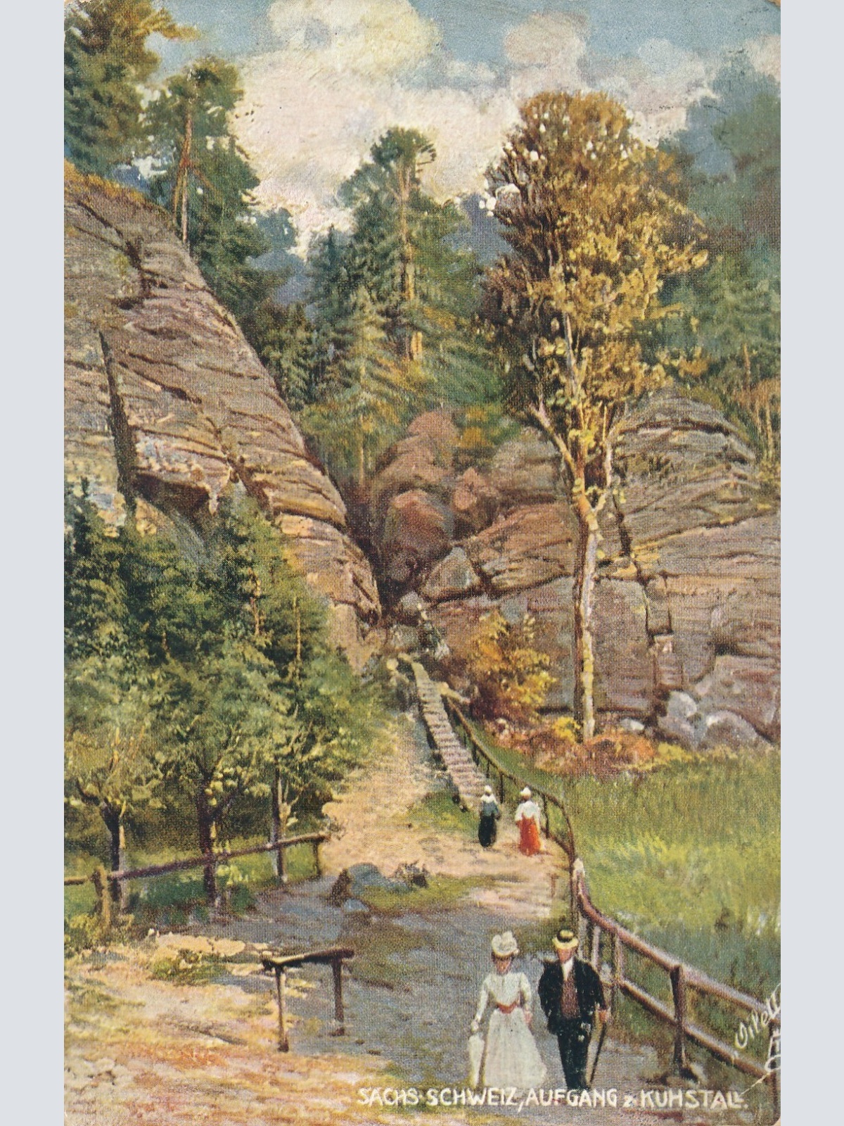 AK, Der Aufgang zum Kuhstall, Sächs. Schweiz (S1703)