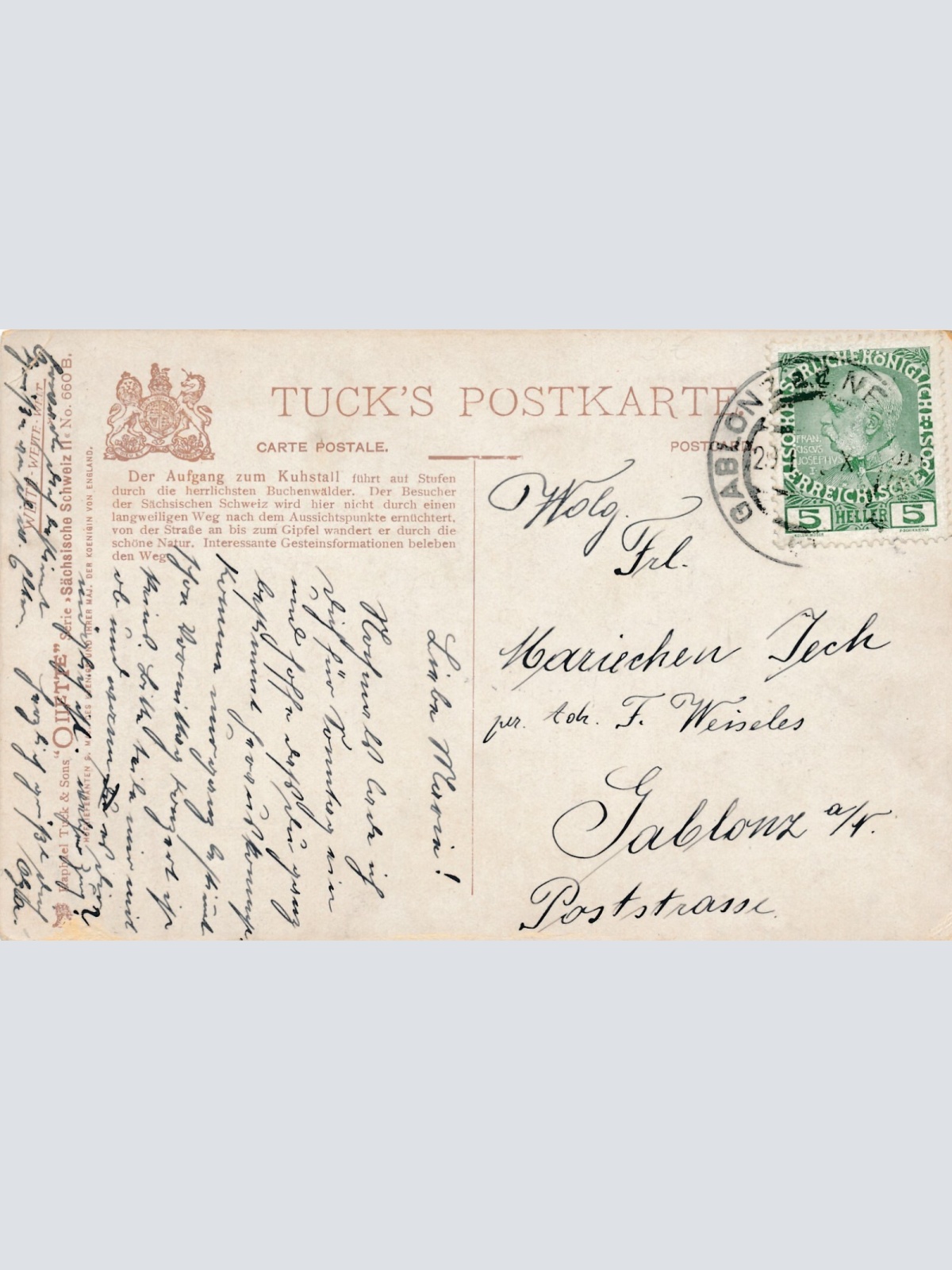 AK, Der Aufgang zum Kuhstall, Sächs. Schweiz (S1703)