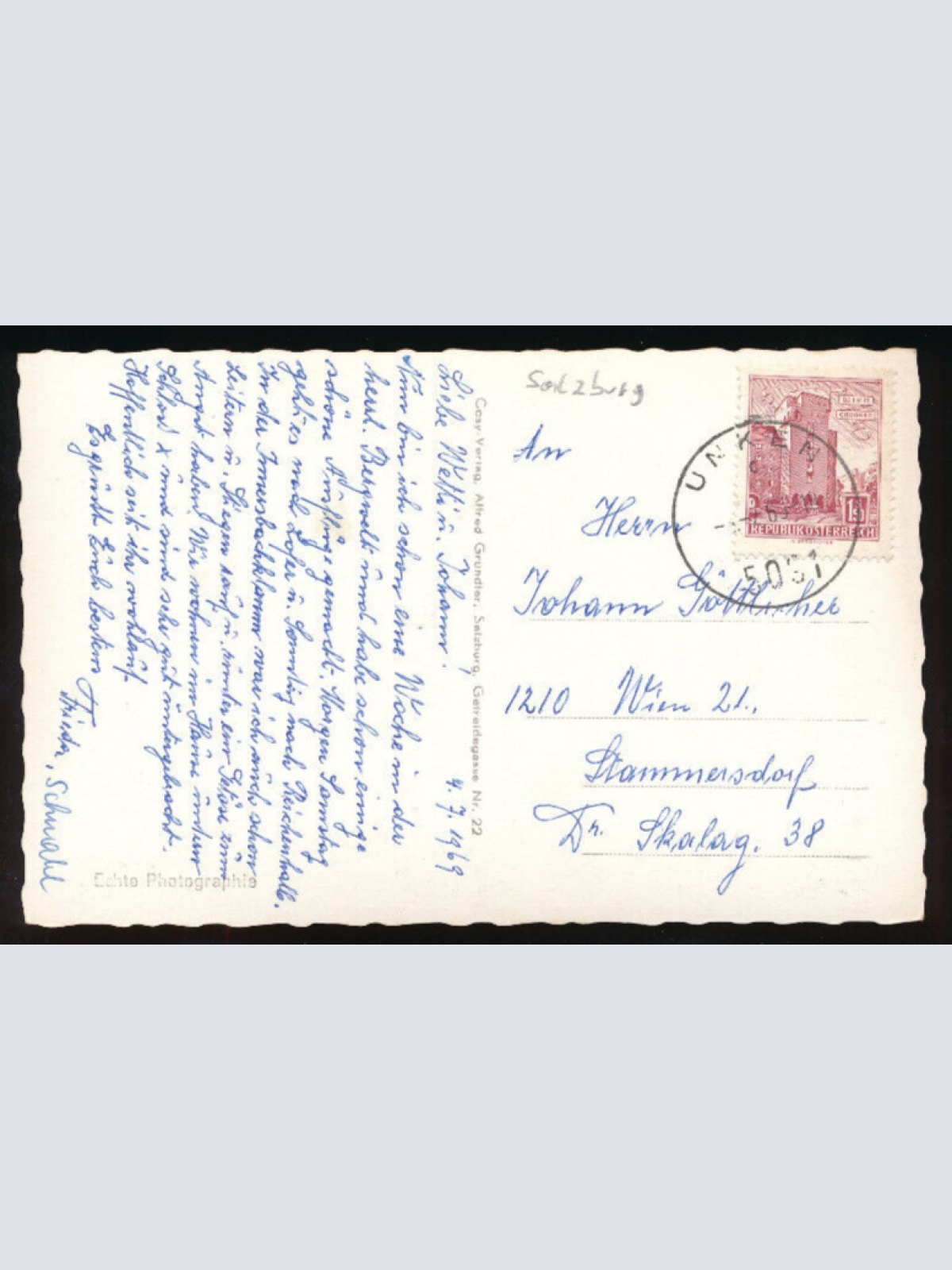 AK vom Schloss Oberrain unken bei Lofer Salzburg (5900)