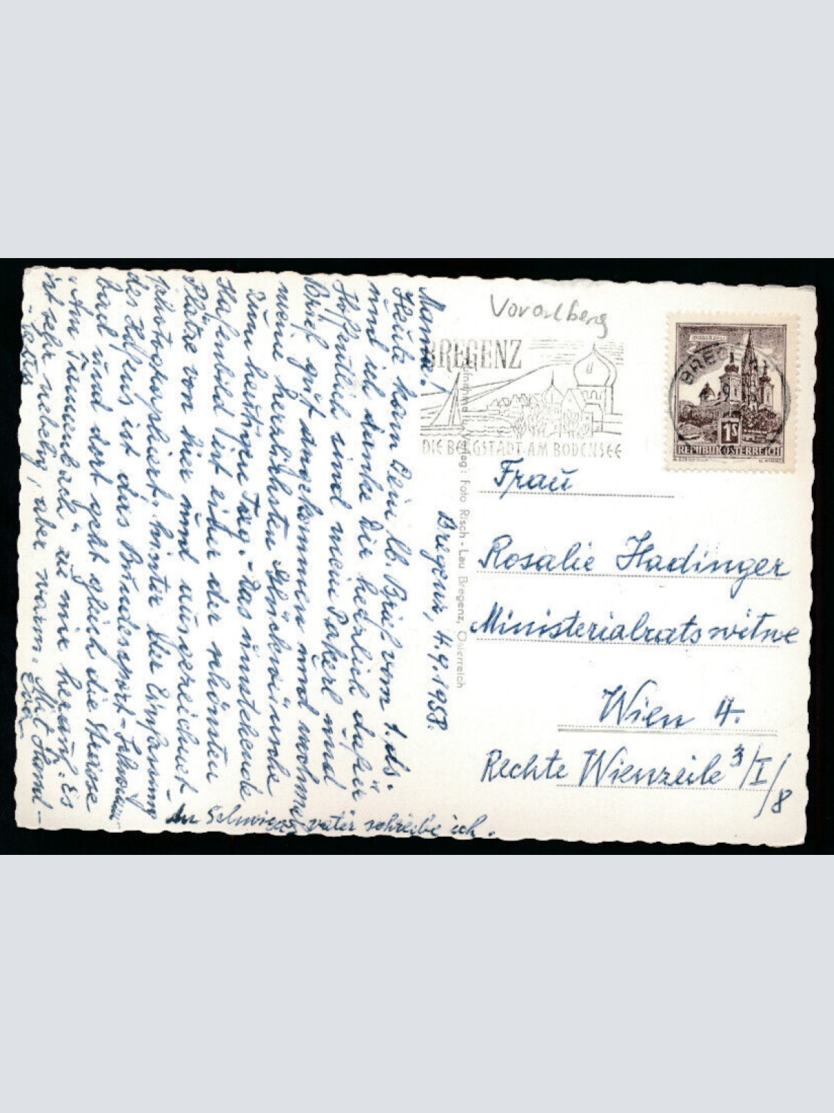 AK aus Bregemz Hafen mit den SchiffenVorarlberg (5874)