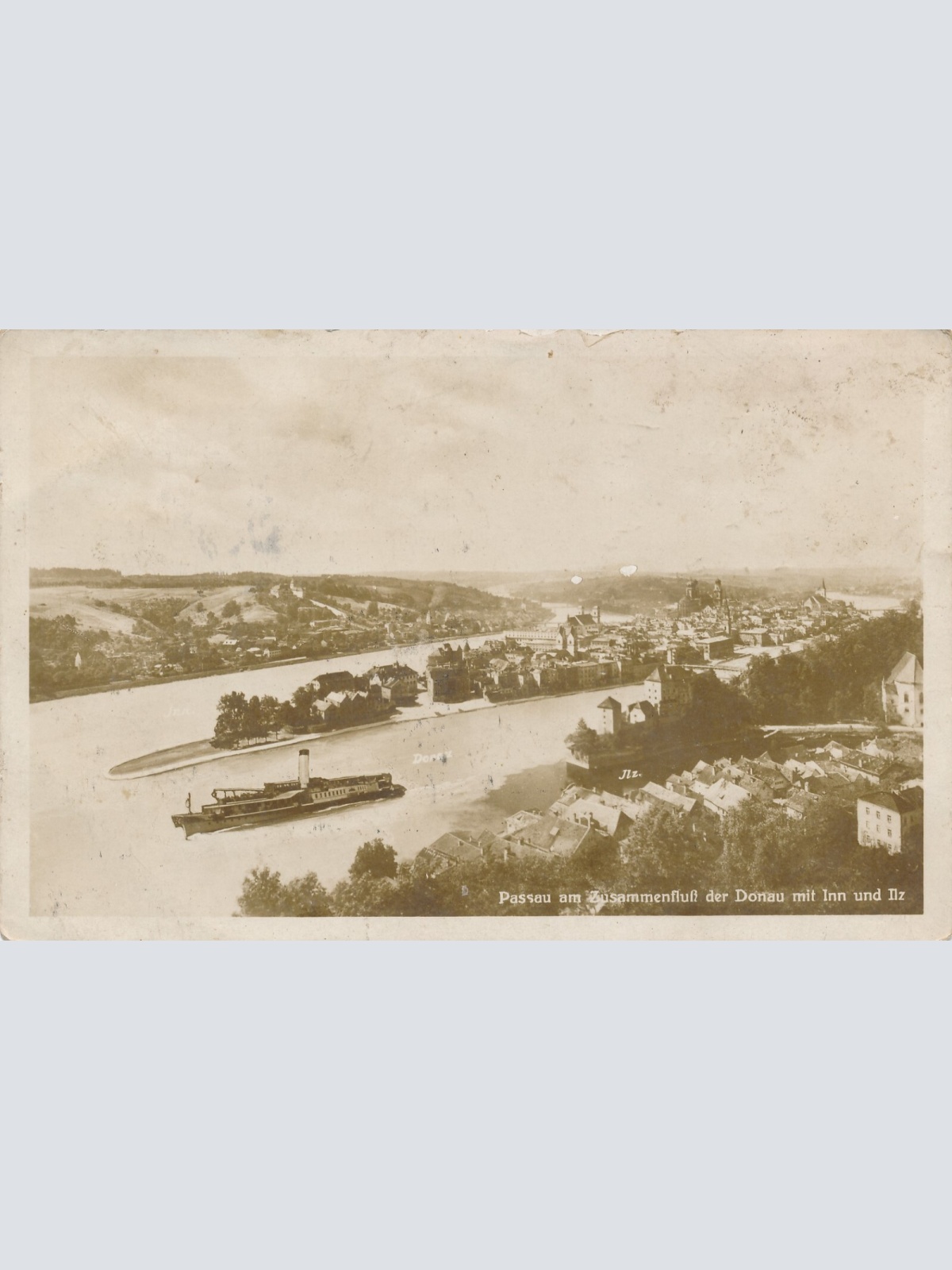 AK, Passau am Zusammenfluss der Donau mit Inn und Ilz, Bayern (S1580)