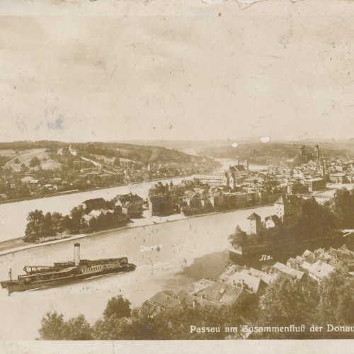 AK, Passau am Zusammenfluss der Donau mit Inn und Ilz, Bayern (S1580)