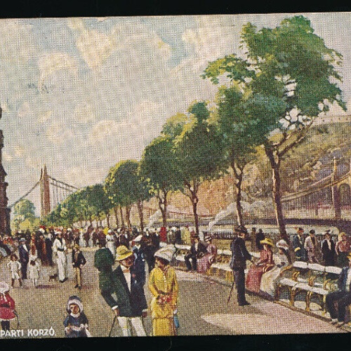 AK aus Budapest Dunaparti Korzo Ungarn (5740)
