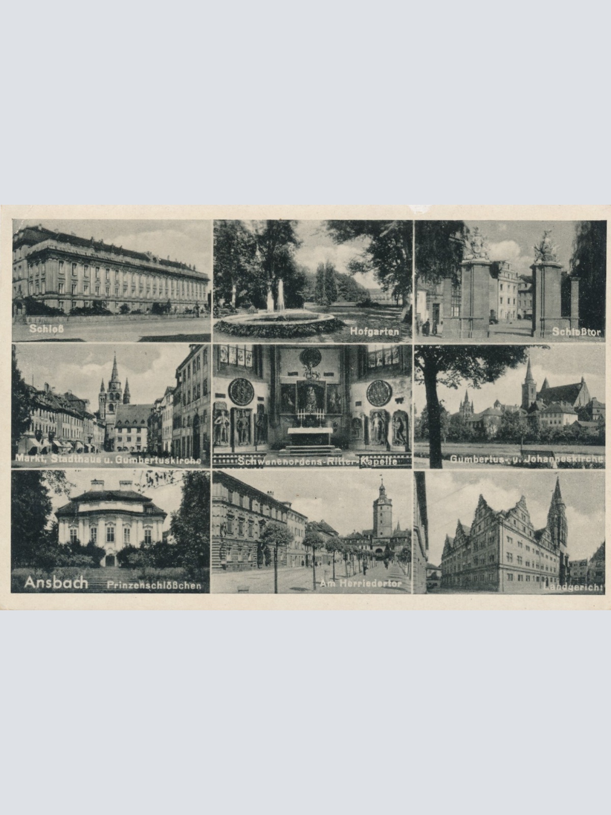 AK, Ansbach, Landsgericht, Herriedertor, Markt, Stadthaus, Bayern (S1525)