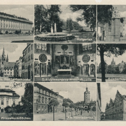 AK, Ansbach, Landsgericht, Herriedertor, Markt, Stadthaus, Bayern (S1525)