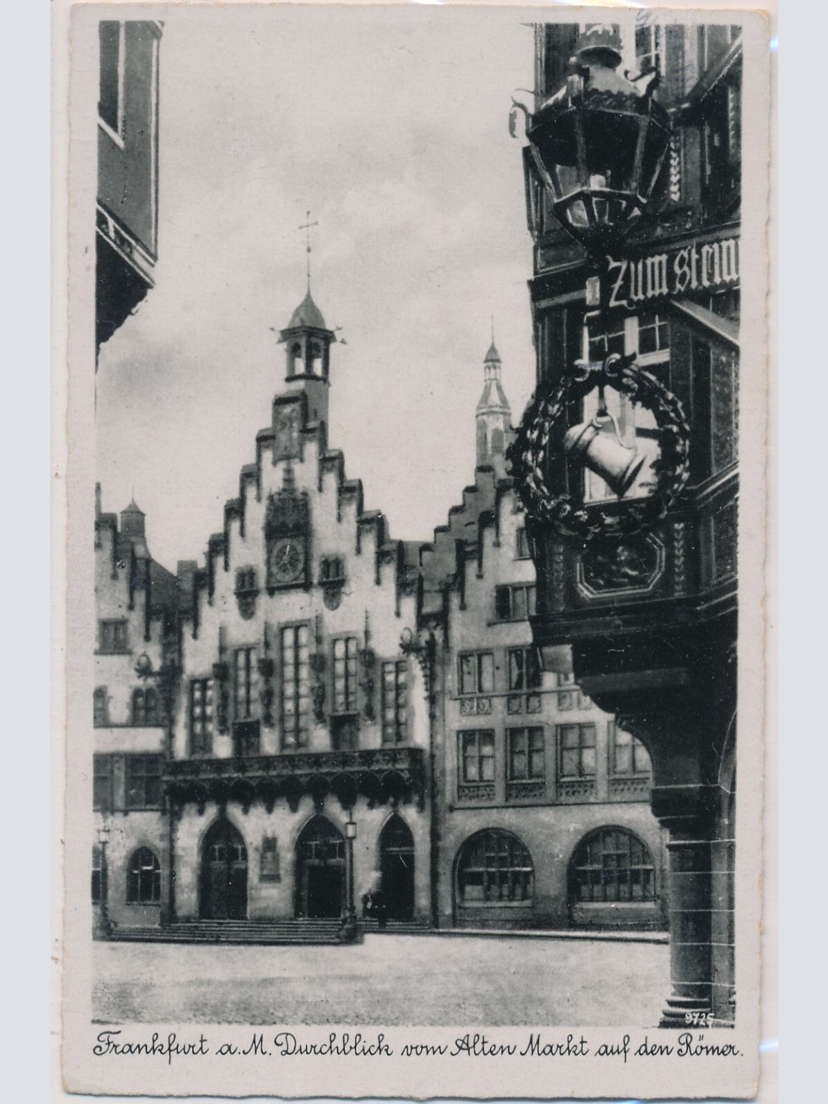 AK, Frankfurt am Main Durchblick vom Alten Markt auf den Römer, Hessen (S1578)