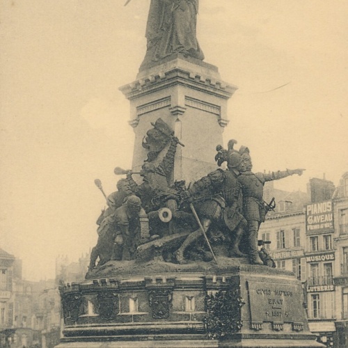 AK, Saint-Quentin, Denkmal der Belagerung, Frankreich (S1919)