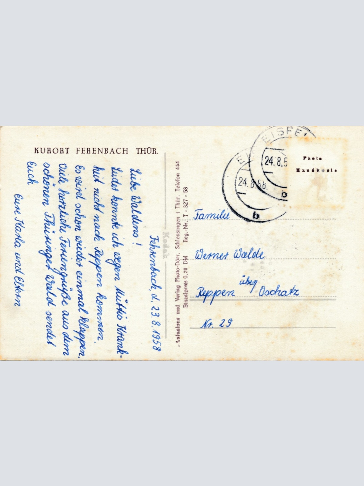 AK, Kurort Fehrenbach, Thüringen (S1542)