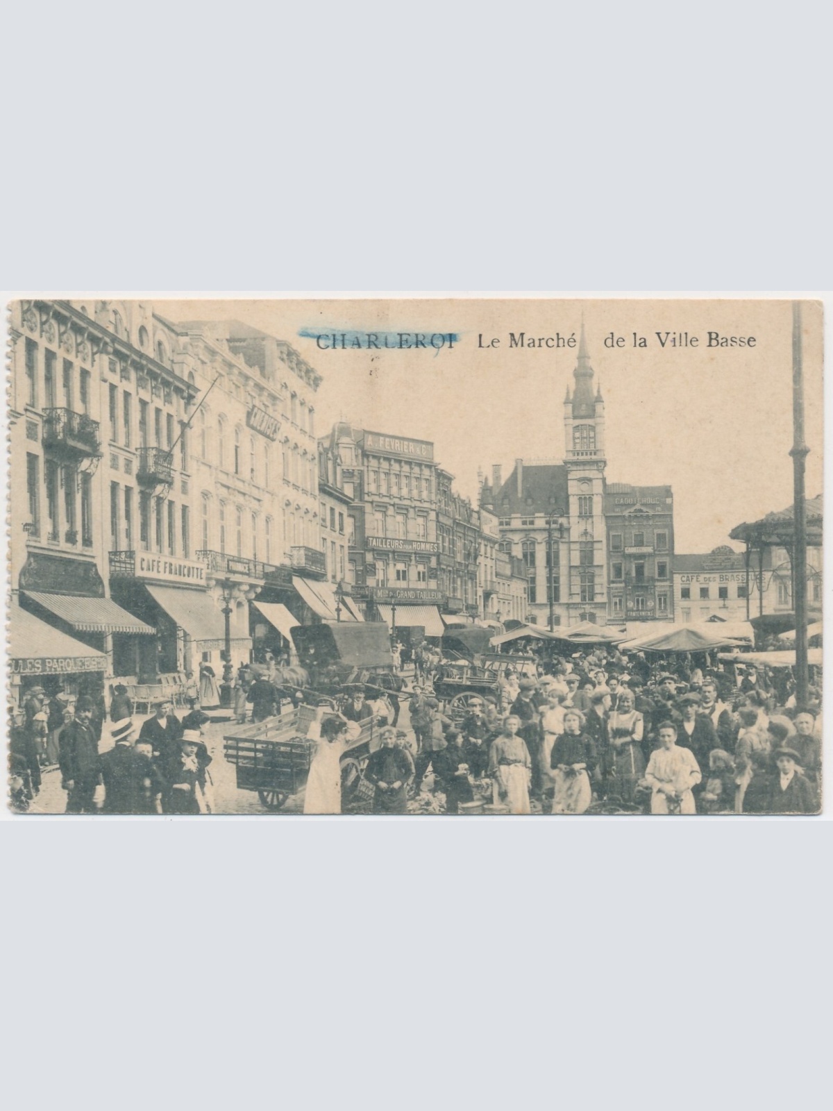 AK, Charleroi, Le Marche de la Ville Basse, Belgien (S1915)
