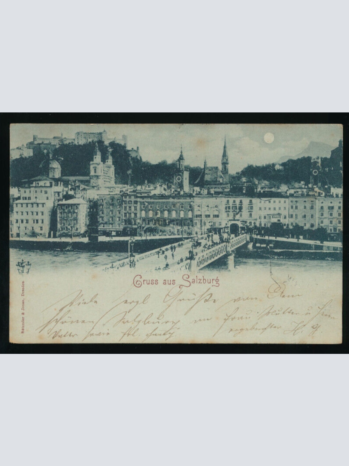 Mondschein - Karte gruss aus Salzburg (5603)