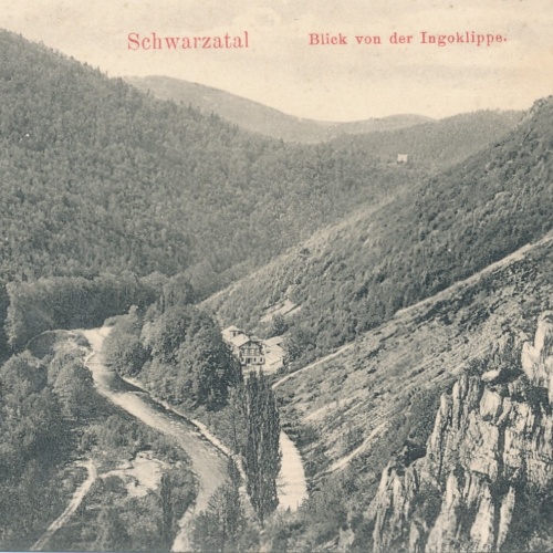 AK, Schwarzatal, Blick von der Ingoklippe, Thüringen (S1908)