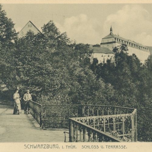 AK, Schwarzburg, Schloss u. Terrasse, Thüringen (S1909)