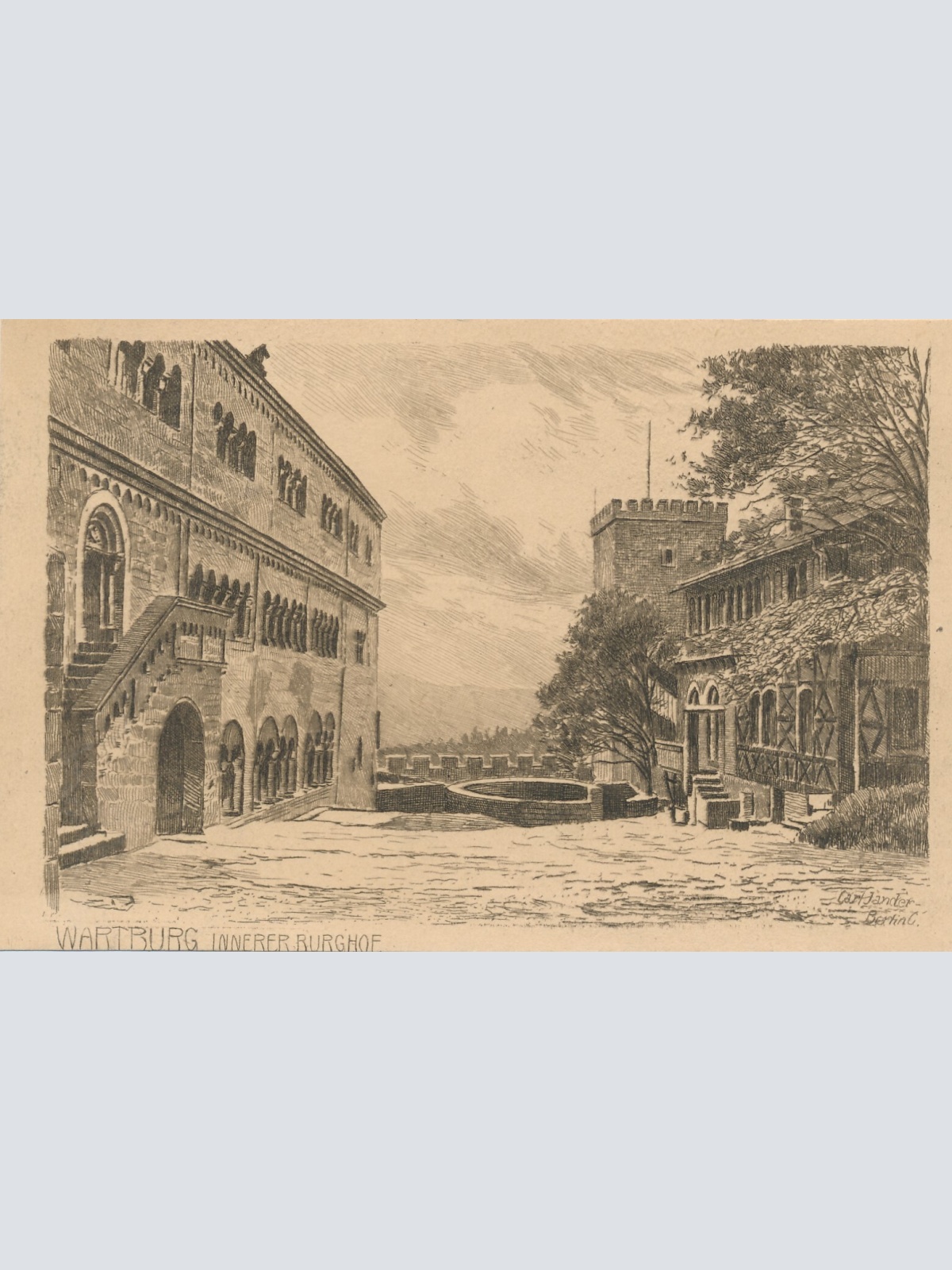 AK, Wartburg innerer Burghof, Thüringen, Eisenach (S1854)