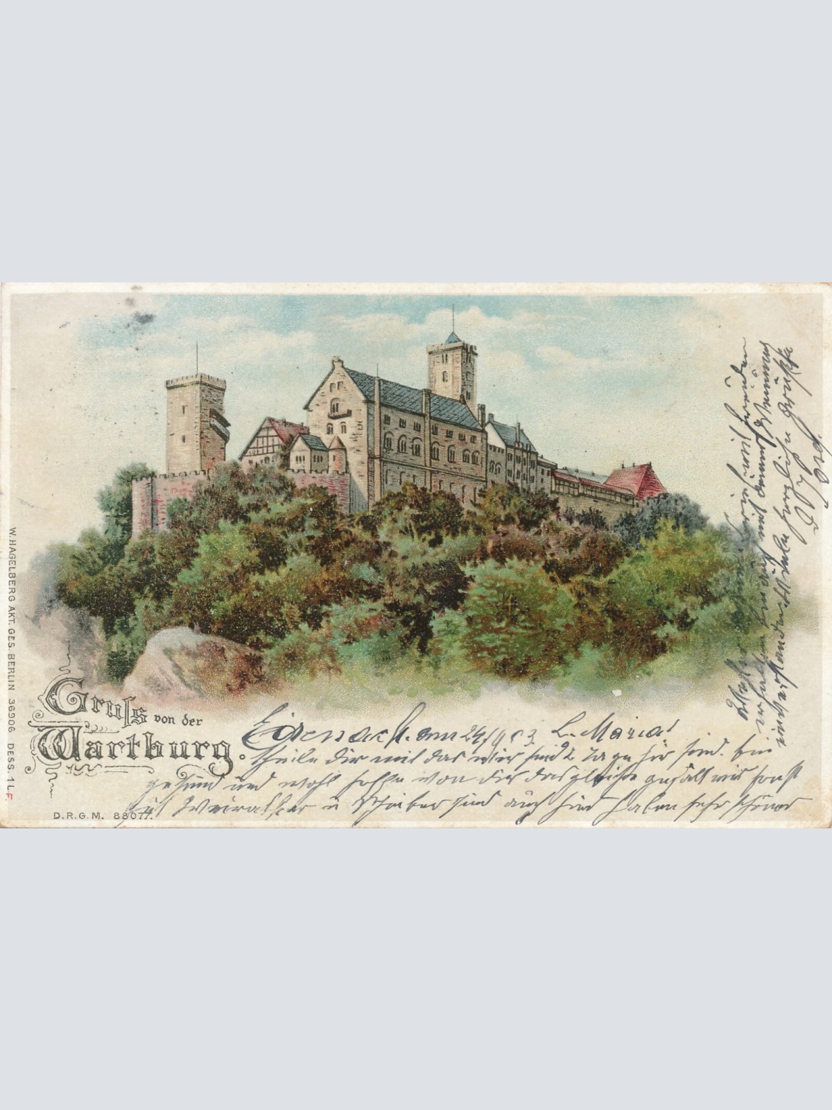 AK, Gruß von der Wartburg, Thüringen, Eisenach (S1856)