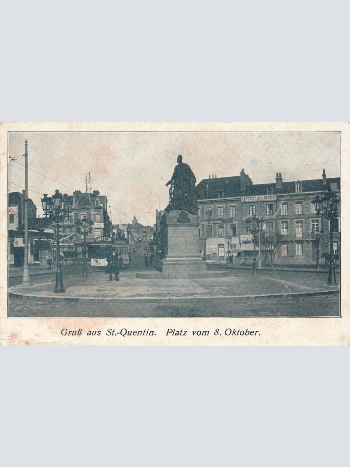 AK, Gruß aus St. Quentin, Platz vom 8. Oktober, Frankreich (S2001)
