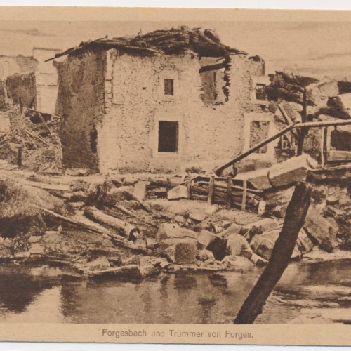 AK, Forgesbach und Trümmer von Forges, Frankreich (S1983)