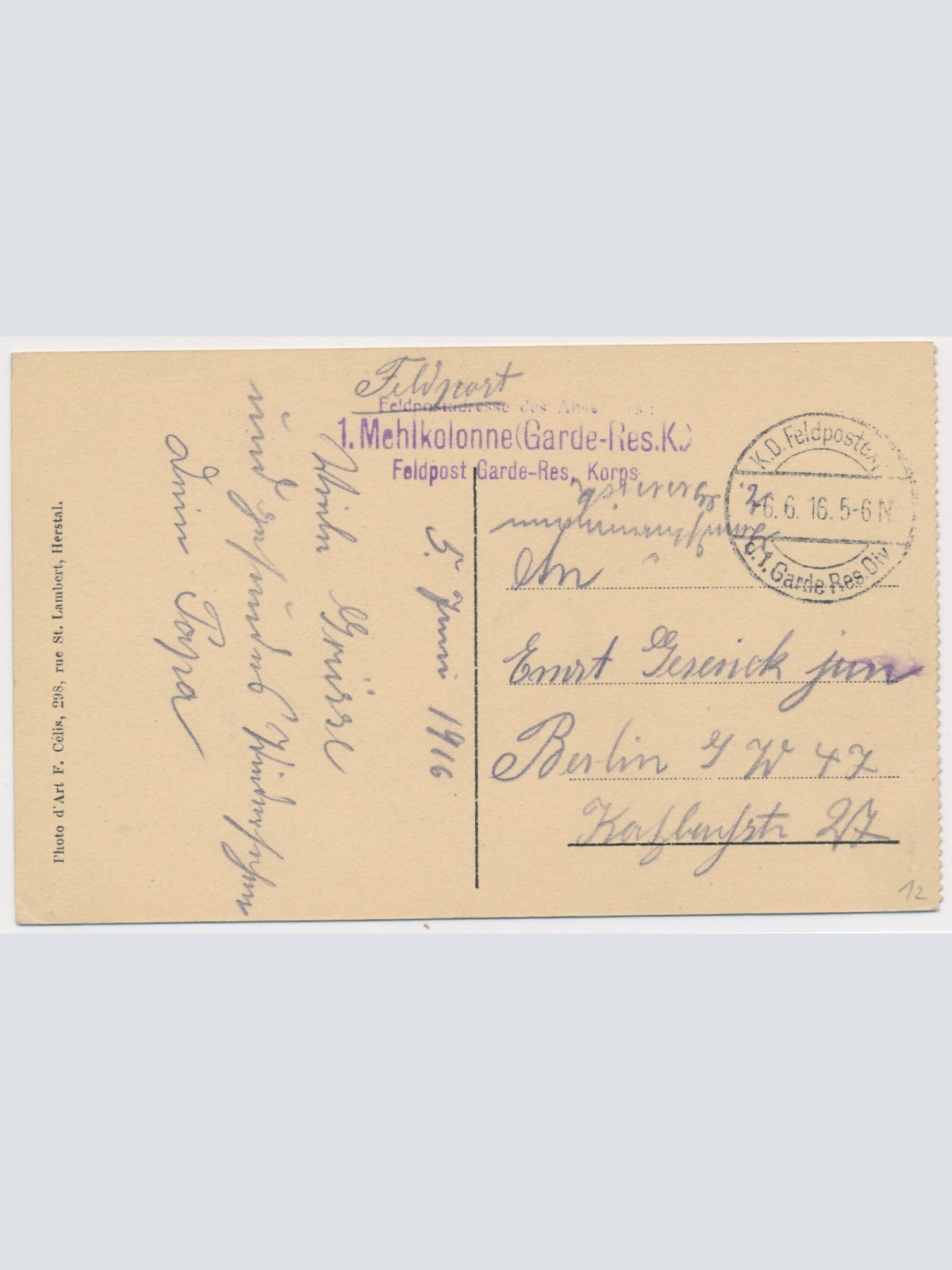 AK, Grabstätte der bei Retinne gefallenen Generals von Wüssow, Belgien (S1975)