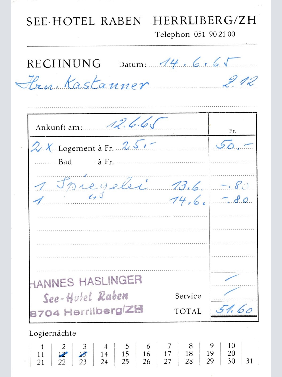 AK, See-Hotel Raben, Herrliberg, Schweiz (S1757)